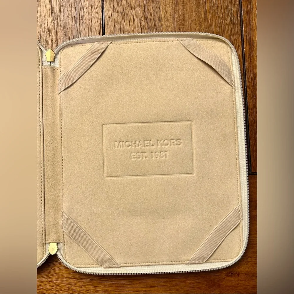 Michael Kors Cream Monogram Tablet Case.